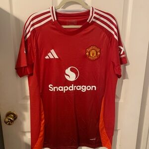 Adidas Red and Orange Men's Jersey